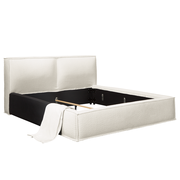 Wechselbezug KINX Polsterbett - Bouclé Stoff Abby: Polarweiß - 140 x 200cm - 110 cm