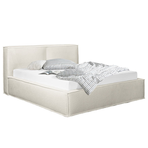 Wechselbezug KINX Polsterbett - Bouclé Stoff Abby: Polarweiß - 180 x 200cm - 110 cm
