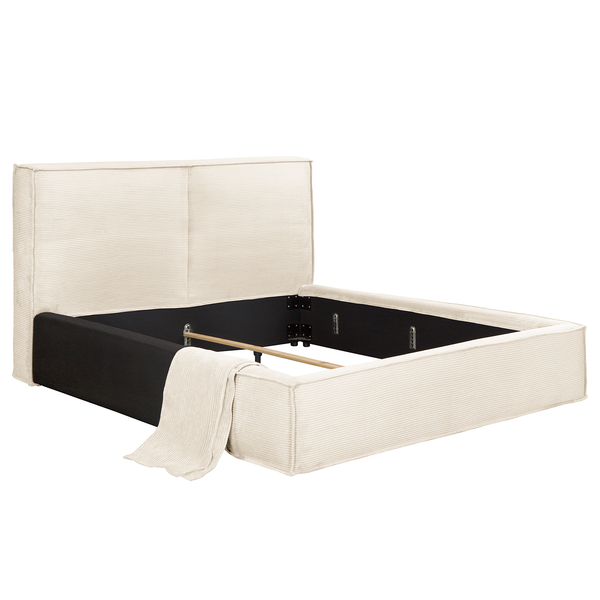 Wechselbezug KINX Polsterbett - Cordstoff Poppy: Creme - 200 x 200cm - 150 cm