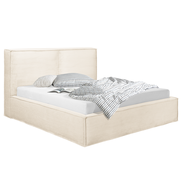 Wechselbezug KINX Polsterbett - Cordstoff Poppy: Creme - 200 x 200cm - 150 cm