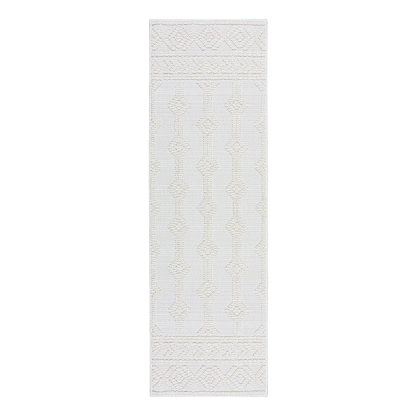 Läufer Shyla - Polypropylen / Chenille - Weiß - 60 x 240 cm - Waschbar