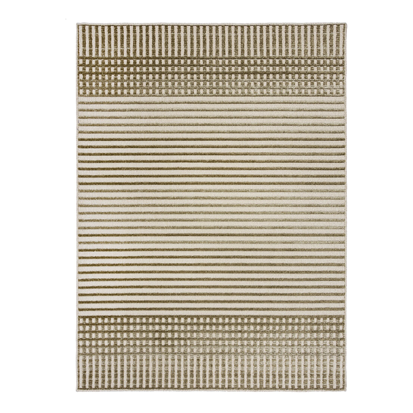 Kurzflorteppich Elton Stripe - Polypropylen / Chenille - Waschbar - Grün - 80 x 160 cm