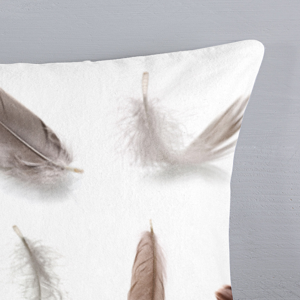 Biber-Bettwäsche Feathers - Baumwolle - Hellbraun - 135 x 200 cm + Kissen 80 x 80 cm