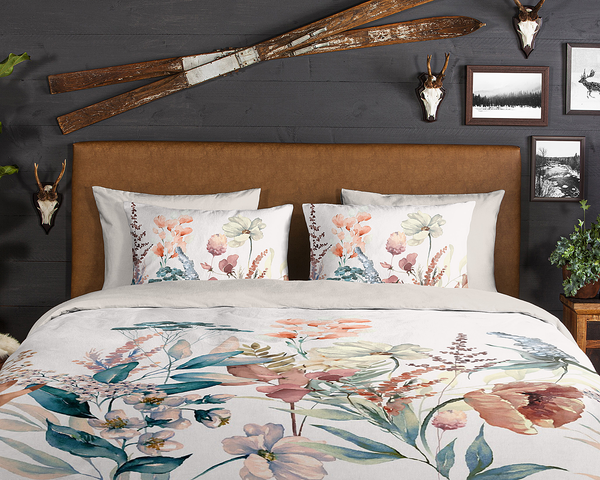 Biber-Bettwäsche Aime - Baumwolle - Beige - 200 x 200/220 cm + 2 Kissen 70 x 60 cm