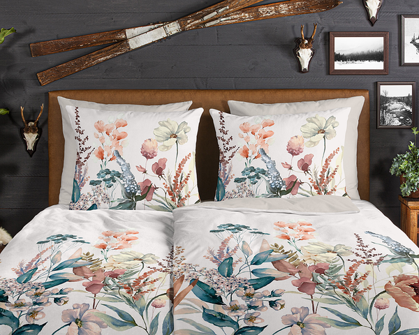 Biber-Bettwäsche Aime - Baumwolle - Beige - 135 x 200 cm + Kissen 80 x 80 cm