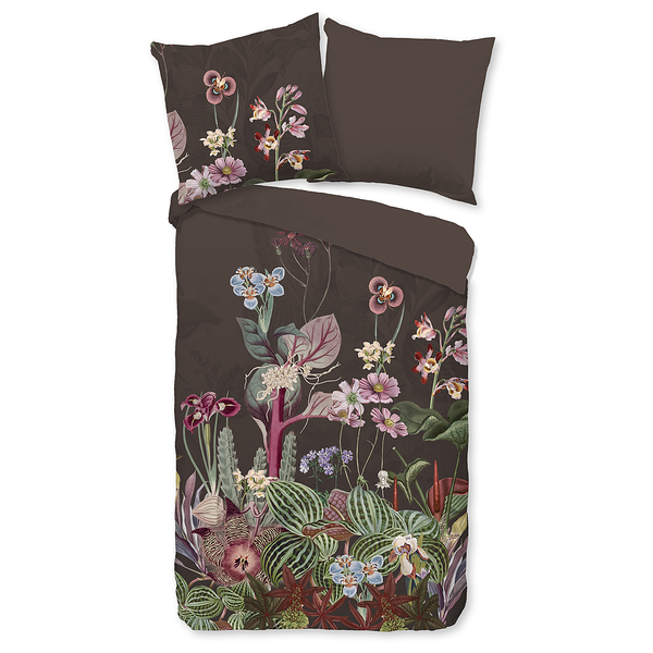 Renforce-Bettwäsche Phoebe - Baumwolle - Braun - 135 x 200 cm + Kissen 80 x 80 cm