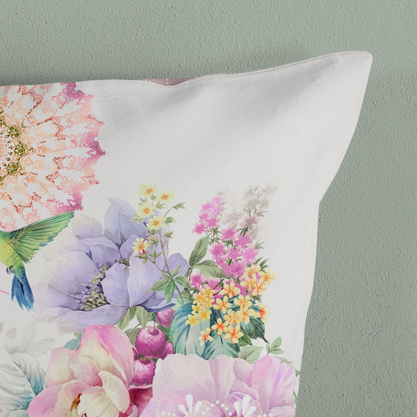 Mako-Satin-Bettwäsche Isaye - Baumwolle - Rosa - 135 x 200 cm + Kissen 80 x 80 cm