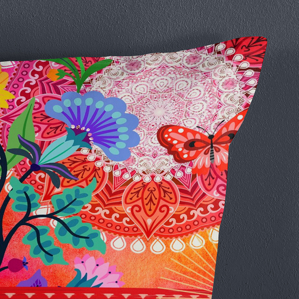 Mako-Satin-Bettwäsche Giselah - Baumwolle - Pink - 135 x 200 cm + Kissen 80 x 80 cm