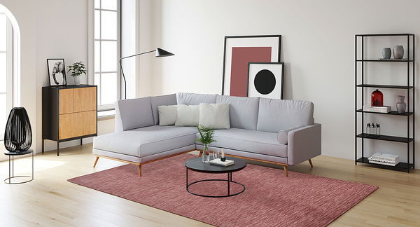 Wollteppich Holi Uni - Schurwolle - Altrosa - 90 x 160 cm