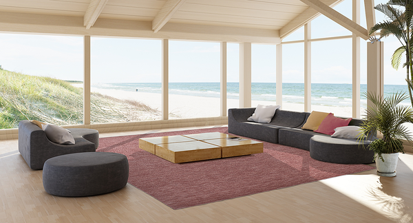 Wollteppich Holi Uni - Schurwolle - Altrosa - 90 x 160 cm