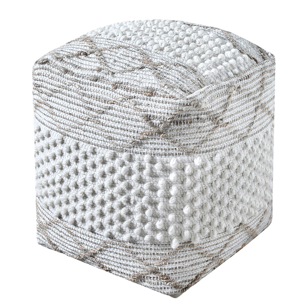 Pouf Puri - Webstoff - Elfenbein