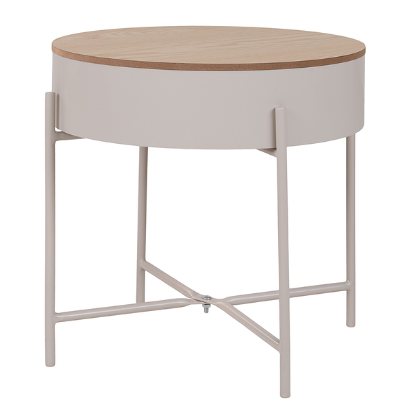 Beistelltisch Sisco - Stahl - Beige