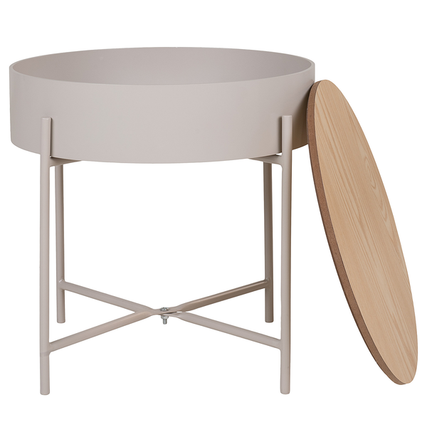 Beistelltisch Sisco - Stahl - Beige