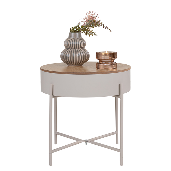 Beistelltisch Sisco - Stahl - Beige