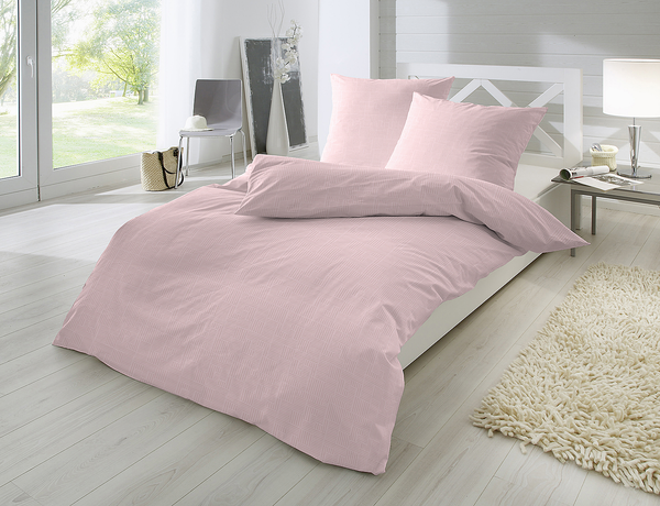 Biber-Bettwäsche Mini Me - Baumwolle - Weiß / Pink - 135 x 200 cm