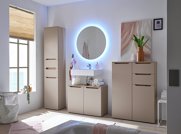 Waschbeckenunterschrank TAULO - Taupe / Eiche Artisan Dekor - Taupe