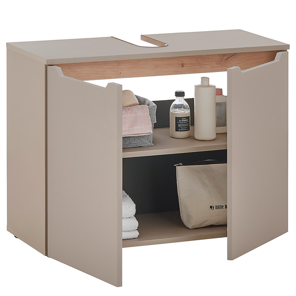 Waschbeckenunterschrank TAULO - Taupe / Eiche Artisan Dekor - Taupe
