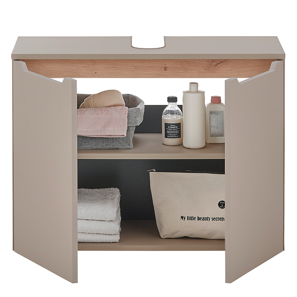 Waschbeckenunterschrank TAULO - Taupe / Eiche Artisan Dekor - Taupe
