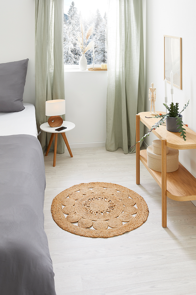 Teppich Balo - Jute / Baumwolle - Natur