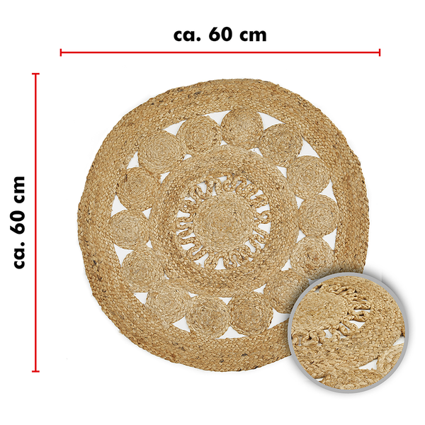 Teppich Balo - Jute / Baumwolle - Natur