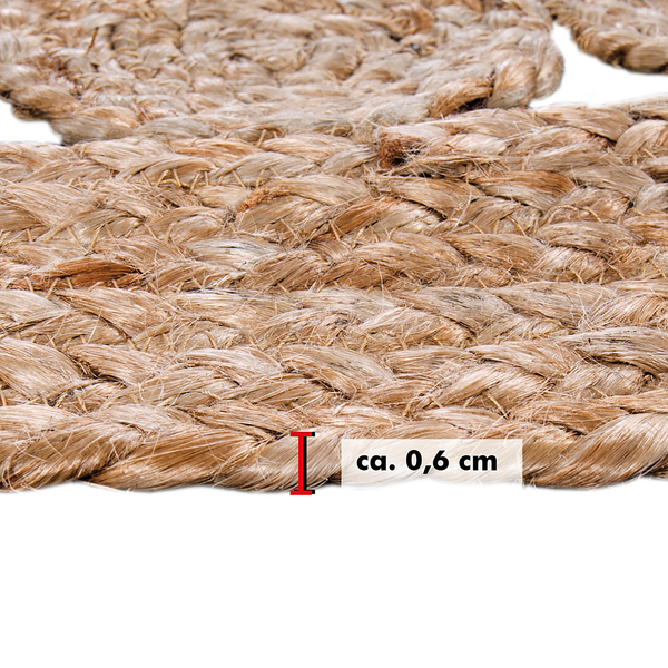 Teppich Balo - Jute / Baumwolle - Natur