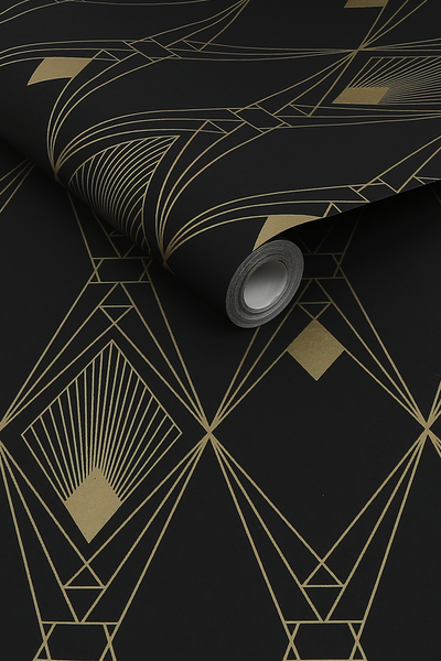 Vliestapete Deco Geometric - Vlies - Schwarz