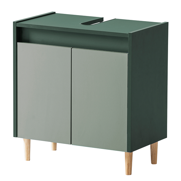 Waschbeckenunterschrank Lovis - Dunkelgrün - Breite: 57 cm