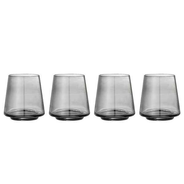 Glas Yvette 4er-Set - Glas - Grau / Transparent