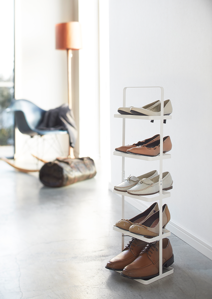Schuhregal Tower Rack - Stahl - Weiß - 22 x 78 cm