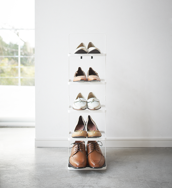 Schuhregal Tower Rack - Stahl - Weiß - 22 x 78 cm