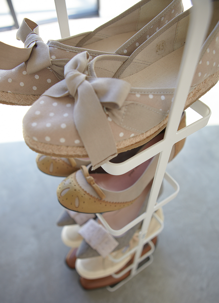 Schuhregal Tower Rack - Stahl - Weiß - 22 x 78 cm
