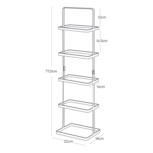 Schuhregal Tower Rack - Stahl - Weiß - 22 x 78 cm
