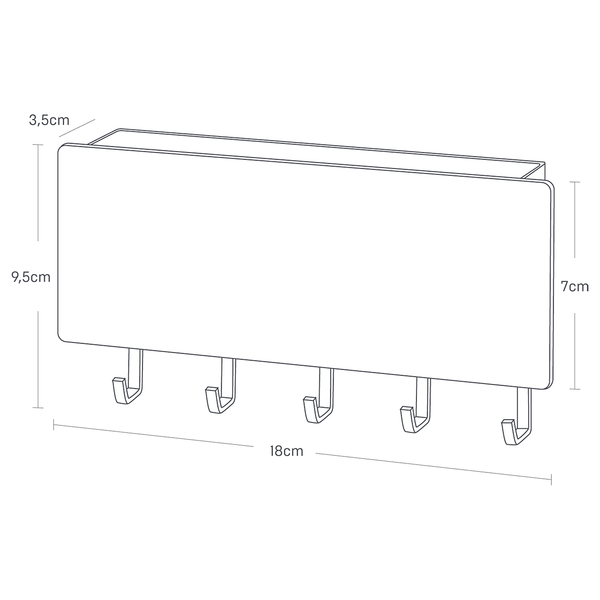 Schlüsselkasten Rin Hook - Esche Teilmassiv / Stahl - Schwarz