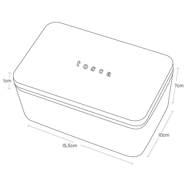Butterdose Tosca - Esche Teilmassiv / Stahl - Weiß
