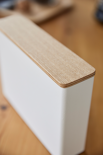 Aufbewahrung Kaffeefilter Tosca - Esche Teilmassiv / Stahl - Weiß