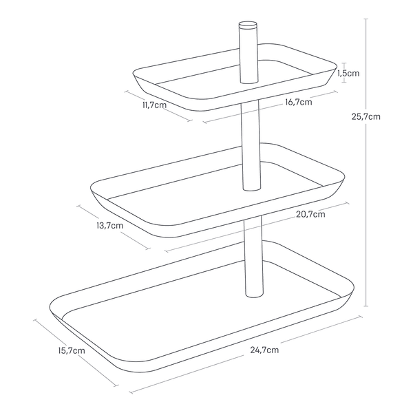 Etagere Tower - Stahl - Weiß