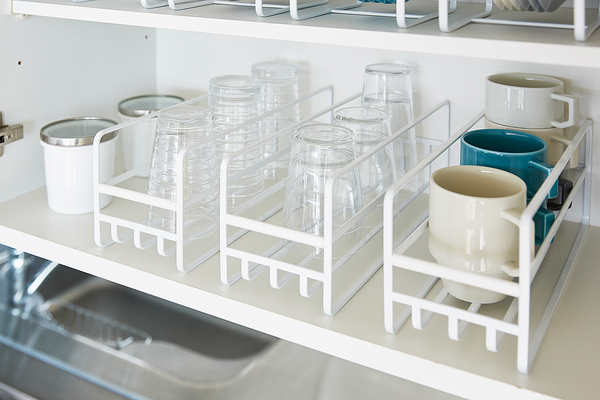 Küchenschrank Organizer Tower Mug - Stahl - Weiß