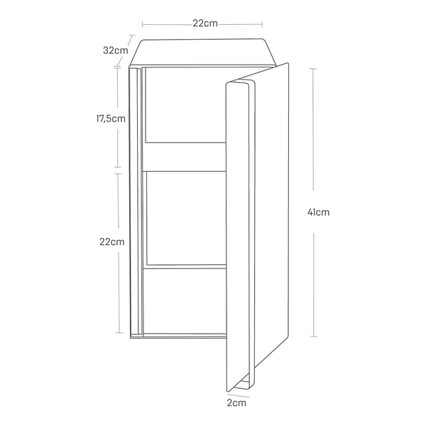 Brotkasten Tower Tall - Stahl - Weiß