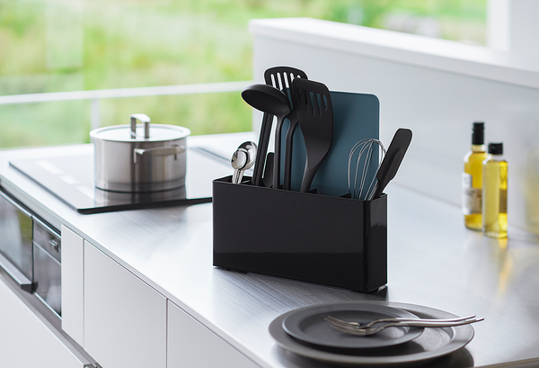 Küchenutensilo Tower - Stahl / Kunststoff - Schwarz