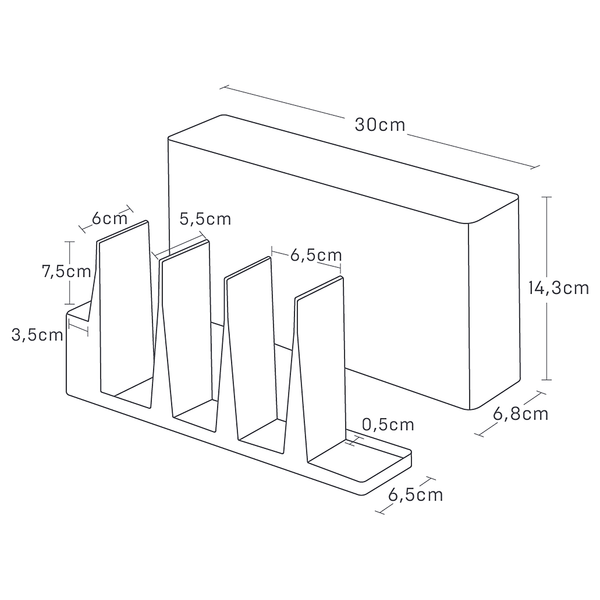 Küchenutensilo Tower - Stahl / Kunststoff - Schwarz