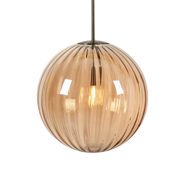 Pendelleuchte Fengari - Eisen / Farbglas - 1-flammig - Messing