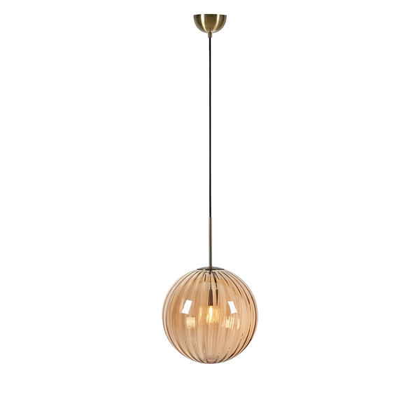 Pendelleuchte Fengari - Eisen / Farbglas - 1-flammig - Messing