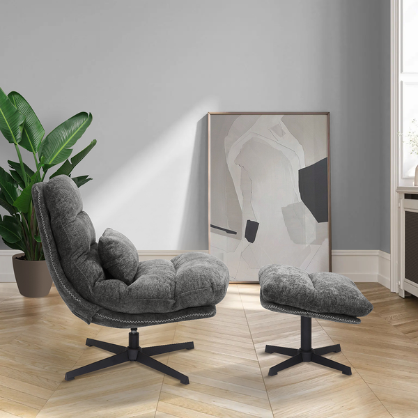 Relaxsessel SKADO - Chenille Ipek: Blaugrau