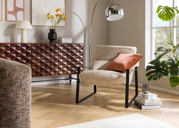 Loungesessel Rusele - Chenille - Beige