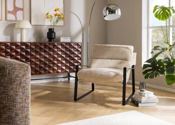 Loungesessel Rusele - Chenille - Beige