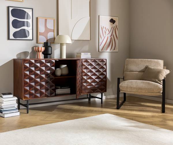 Loungesessel Rusele - Chenille - Beige