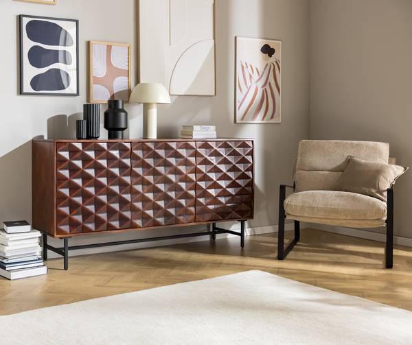 Loungesessel Rusele - Chenille - Beige