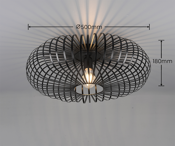 Deckenleuchte Johann - Eisen - 1-flammig - Durchmesser: 50 cm