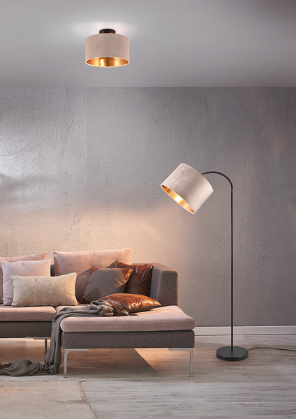 Deckenleuchte Julieta - Webstoff / Eisen - 2-flammig