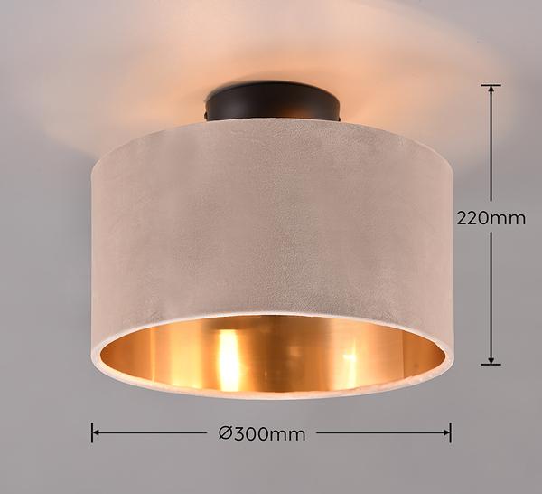 Deckenleuchte Julieta - Webstoff / Eisen - 2-flammig